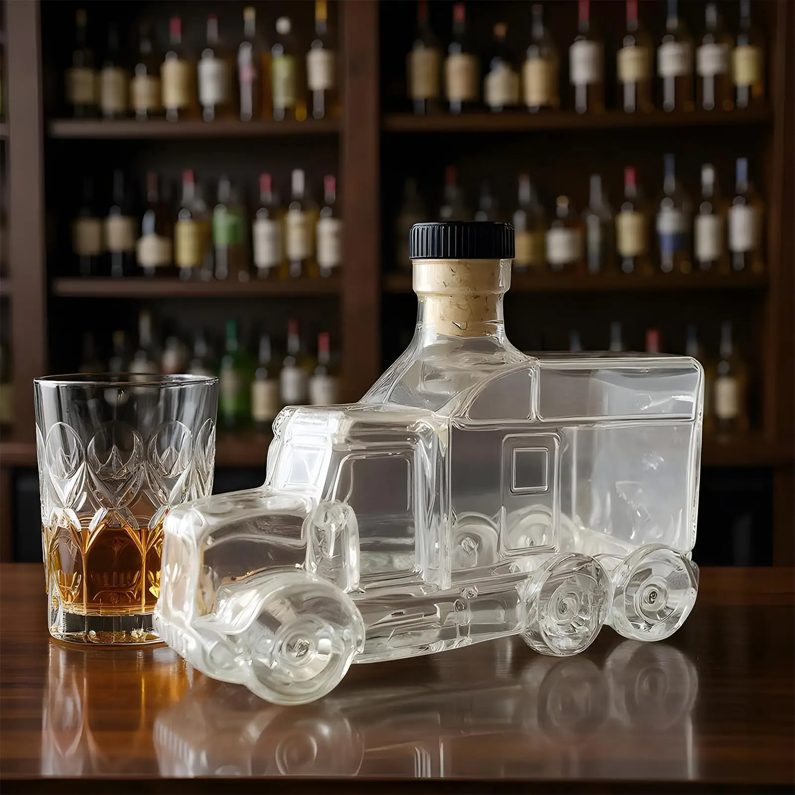 Wine Beer Truck - Decantador de whisky decorativo de 375
