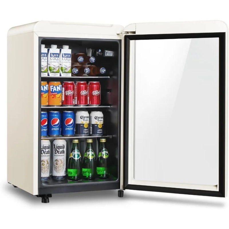 Wine Beer Mini Fridge - Refrigerador de bebidas Retro, Mini refrigerador