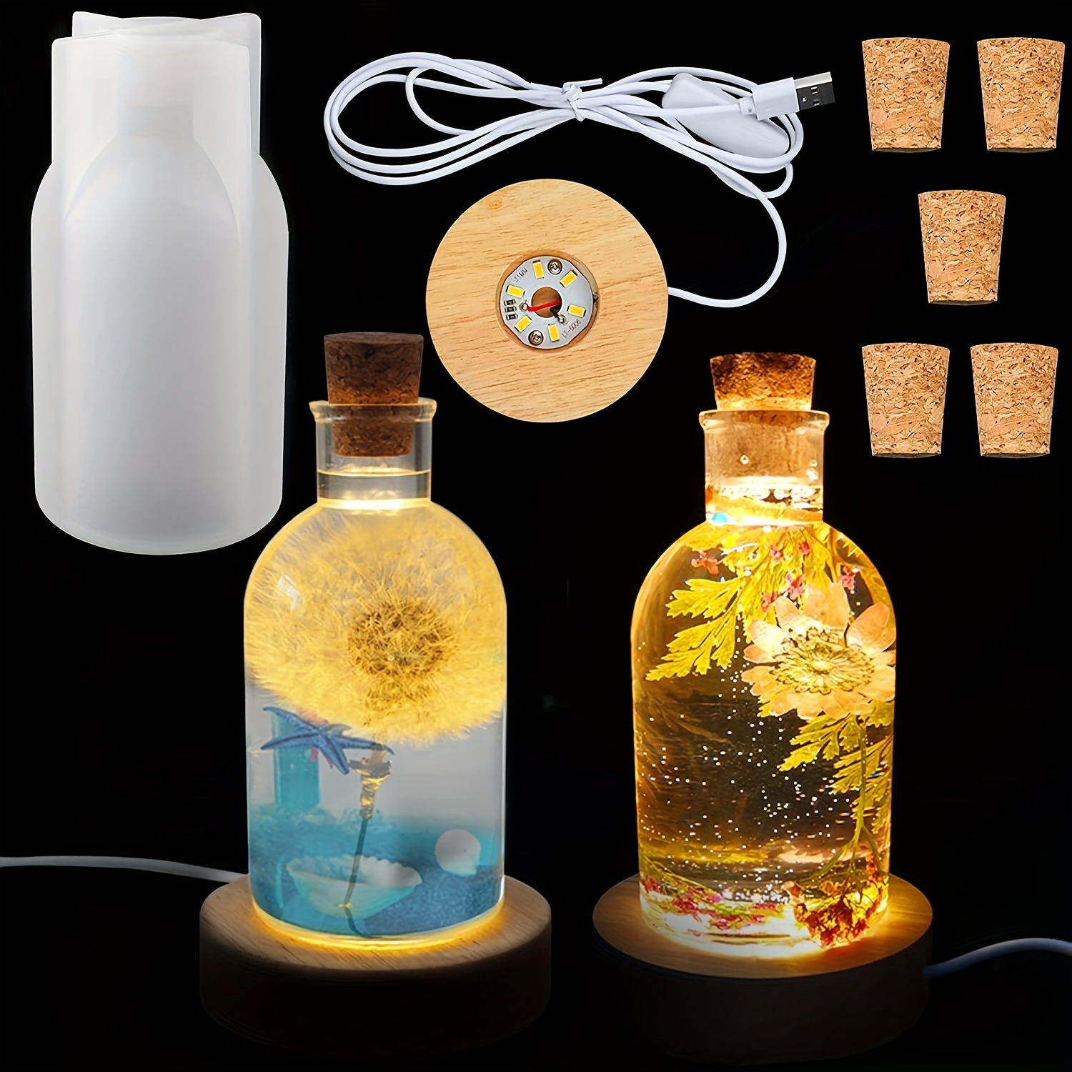 Bottle Stopper Set - Juego de moldes de resina para