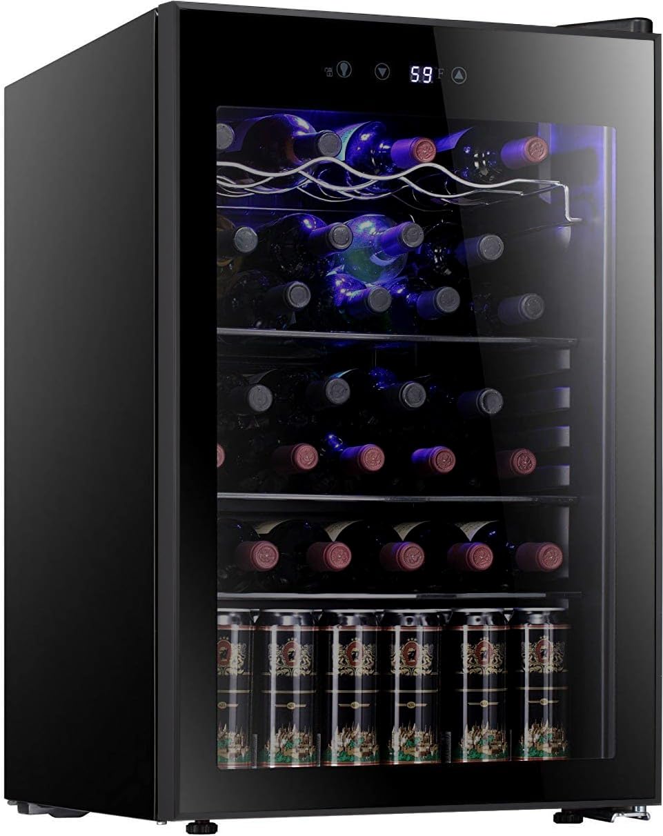 Wine Beer Mini Fridge - Enfriador de Vino de 36 Botellas,