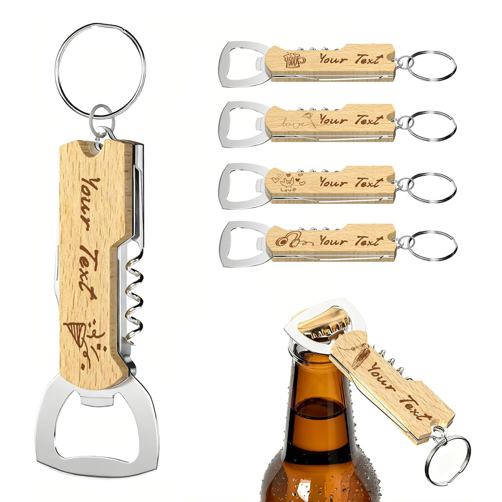 Wine Beer Bottle - Llavero abridor de botellas con logotipo