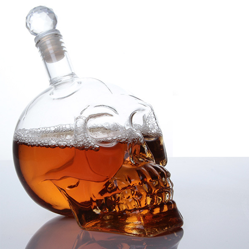 Wine Beer Spirits - Decantador creativo con cabeza de Calavera,