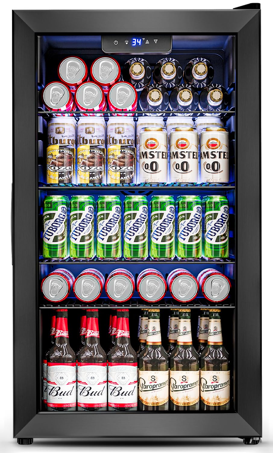 Wine Beer Mini Fridge - Mini Refrigerador con Puerta de Vidrio