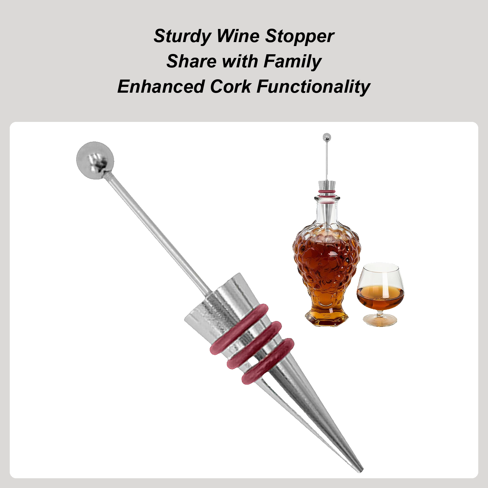 Wine Stopper Vacuum - Tapón de vino de aleación de