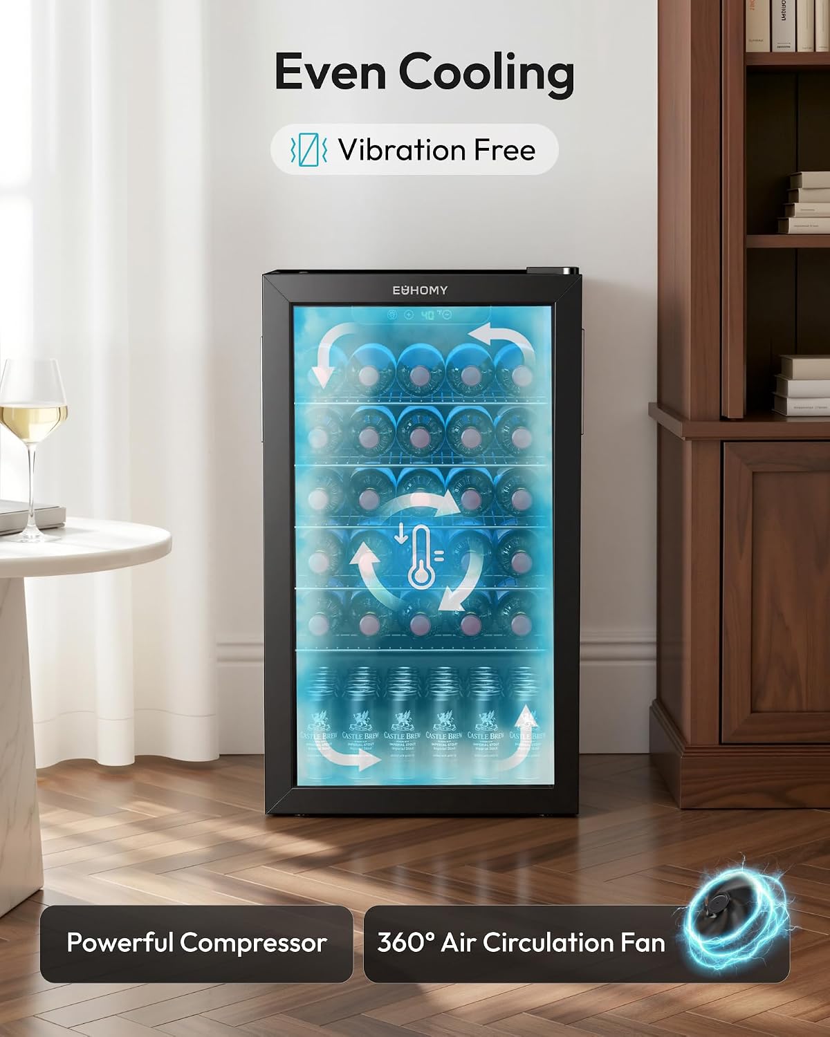Enfriador de Bebidas de 125 La - Wine Beer Mini Fridge reseña y precio