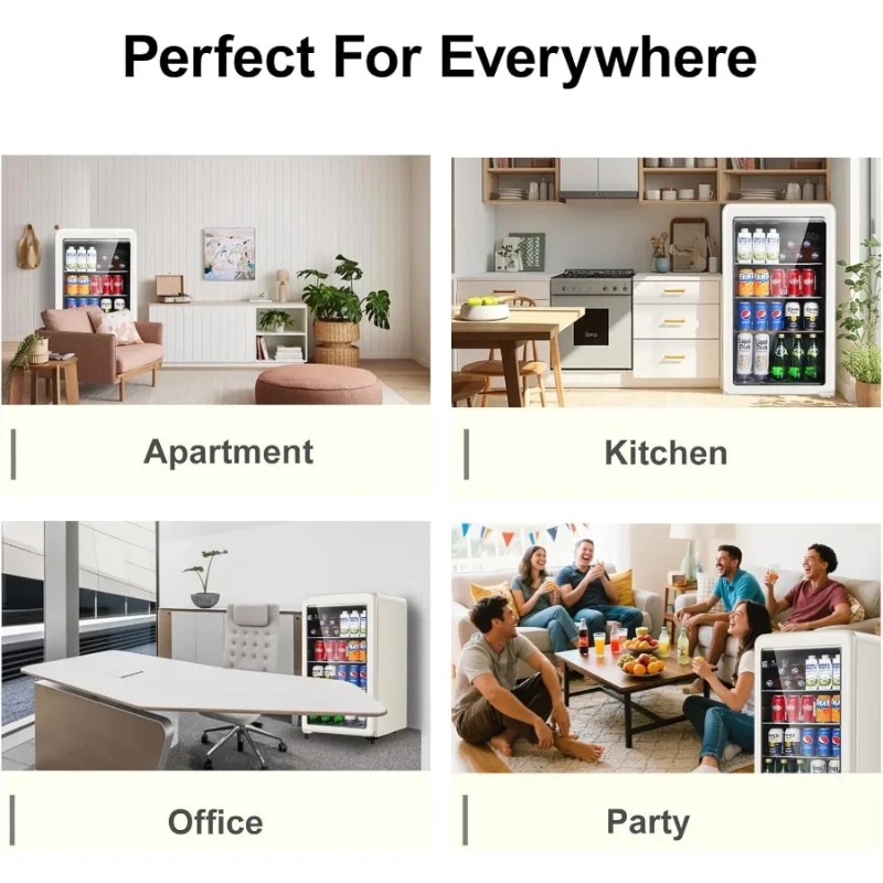 Refrigerador de bebidas Retro, - Wine Beer Mini Fridge reseña y precio