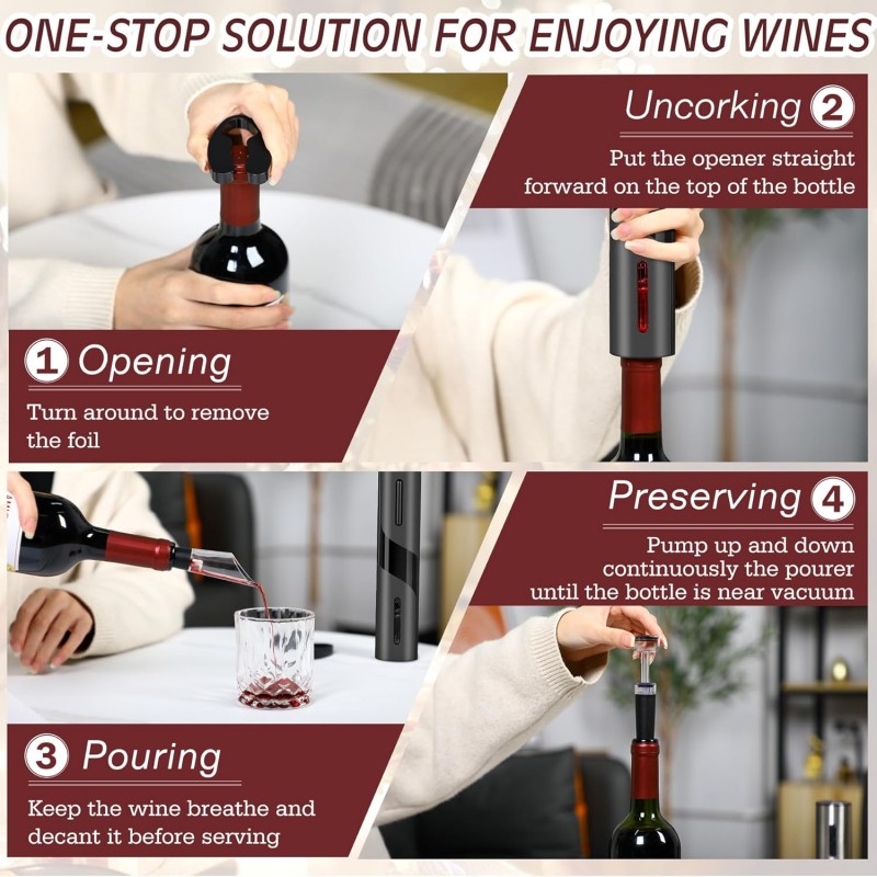 Sacacorchos automático eléctri - Bottle Stopper Set reseña y precio