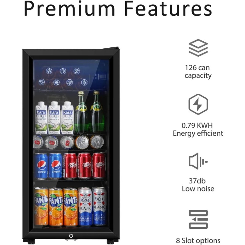 Refrigerador para bebidas, min - Wine Beer Mini Fridge reseña y precio