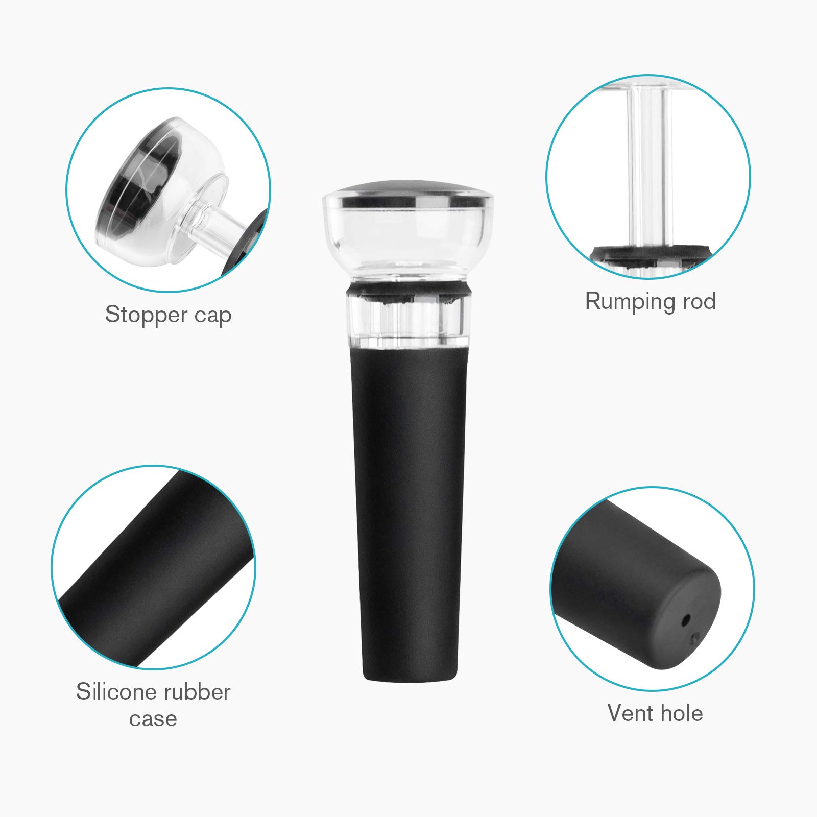 Paquete de 4 tapones para vino - Wine Stopper Vacuum reseña y precio